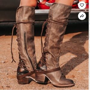 Freebird Coal Lace Up Boot Brown Women’s Size 8